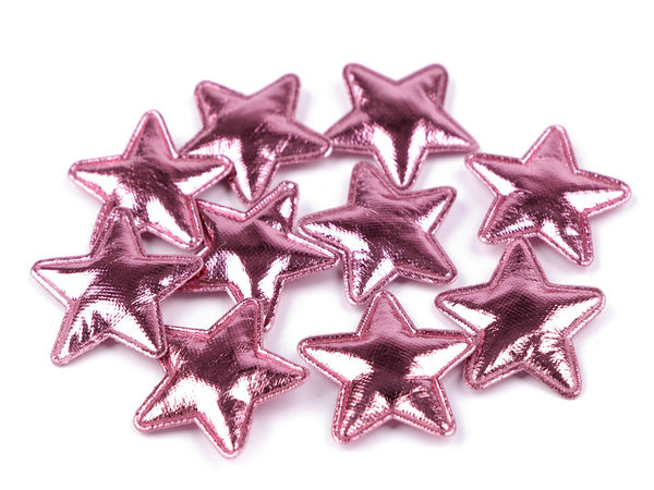Premium Metallic Padded Star Appliques (30mm) for DIY Crafts, Sewing & Holiday Decor