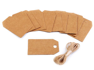 Premium Paper Gift Tags with Natural Jute Twine - Heart & Circle Designs for Gift Wrapping, Labeling, and Crafts (10-Pack)