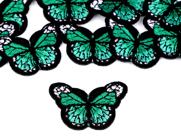 Small Embroidered Butterfly Applique Patch | Premium Iron-On & Sew-On Decorative Motif for Clothing and DIY Crafts