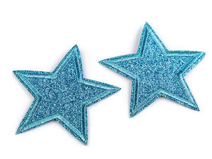 Glittering Star Sequin & Lurex Iron-On Patch – Sparkly Decorative Applique for Clothing, Bags, and Crafts