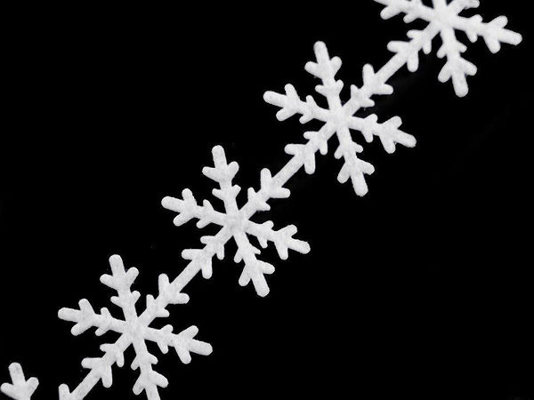 Premium Felt Snowflake Garland Trimming Ribbon for Holiday Crafts, Wreaths & Gift Wrapping
