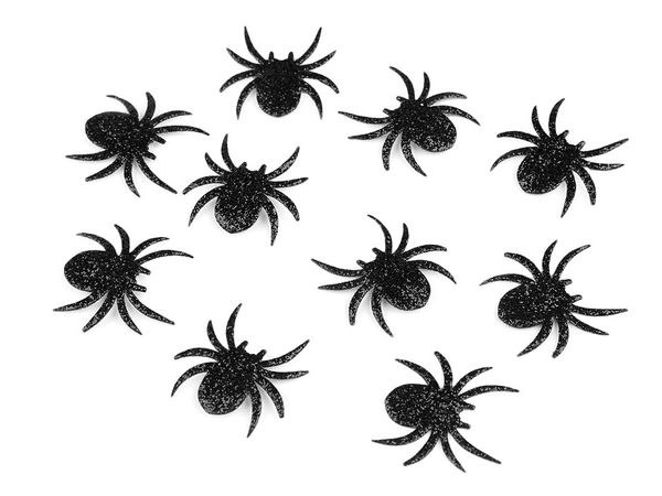 Black Shimmering Spider Iron-On Patch - Premium Glitter Applique for Halloween Costumes & Clothing Repair