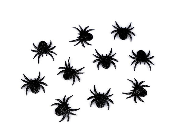 Premium Glittering Spider Iron-On Patch for Apparel and Halloween Decor (Black)