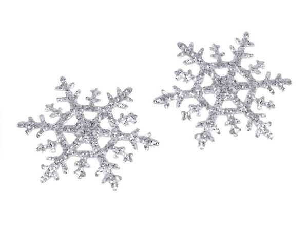 Snowflake Glitter Iron-On Patch with Iridescent Silver AB Effect (4cm)