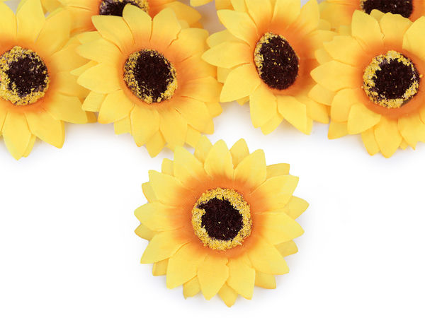 Premium 7cm Artificial Sunflower Heads for DIY Crafts, Hair Accessories, and Floral Arrangements