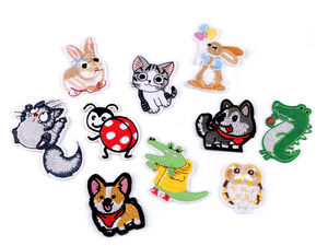 Premium Animal Embroidered Iron-On Patches - Multicolored Assorted Sew-On Appliques for Kids Clothing, Accessories, and DIY Decor (10-Piece Mix)