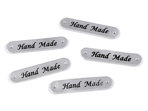 Premium Eco-Leather Handmade Sew-On Labels, 10x48mm - Craft Patches for Knitting, Bags, and Apparel