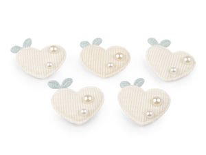 Elegant Pearl-Embellished Applique Patches - Heart & Strawberry Sew-On / Glue-On Decorative Emblems for Clothing, Accessories & DIY Crafts
