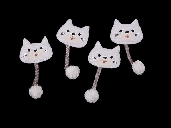 Premium Cat Applique Sew-On Patch with Braided Pom-Pom Tail