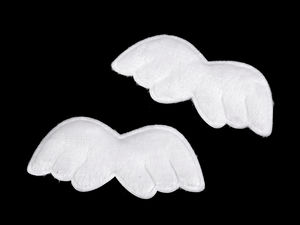 White Plush Padded Wing Appliques - Premium Sew-on Embellishments for Angel Crafts, DIY Accessories, and Clothing Decor