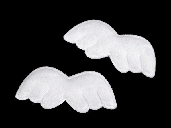 White Plush Padded Wing Appliques - Premium Sew-on Embellishments for Angel Crafts, DIY Accessories, and Clothing Decor