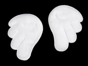 Premium Soft Padded Angel Wings Applique - White Double-Sided Plush Patch for Crafts, Sewing, & DIY Headbands