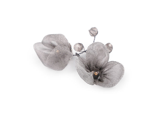 Premium Handmade Floral Wire Twig with Glass Beads & Rhinestones – Elegant Decorative Applique for Fashion, Hair Accessories, and DIY Crafts
