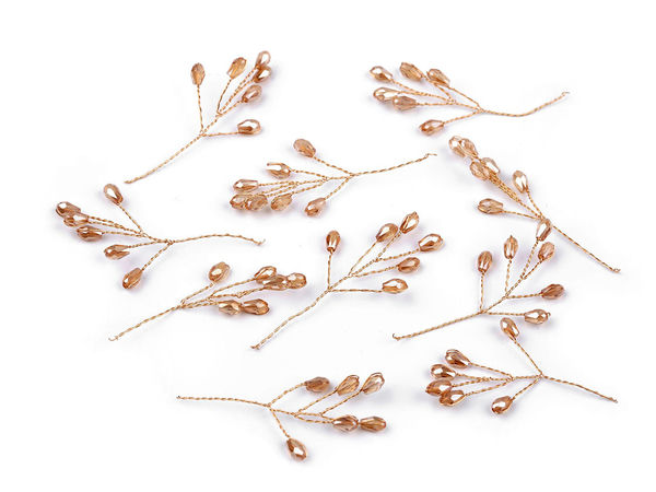 Handcrafted Rhinestone Crystal Bead Wire Twig Branch for Wedding Decor, Floral Arrangements, and DIY Hair Accessories