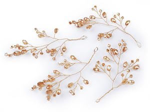 Handmade Crystal Rhinestone Wire Twig - Flexible Beaded Sprig for Weddings, Hair Accessories, and Holiday Decor