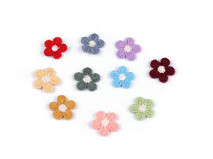 Mini Embroidered Flower Patches (1.5 cm) - Colorful Floral Appliqués for Sewing, Gluing, Clothing & Crafts
