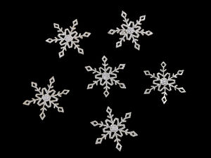 Premium Christmas Glitter Felt Snowflake Embellishments (30mm) - Holiday Craft & Table Decor Accents