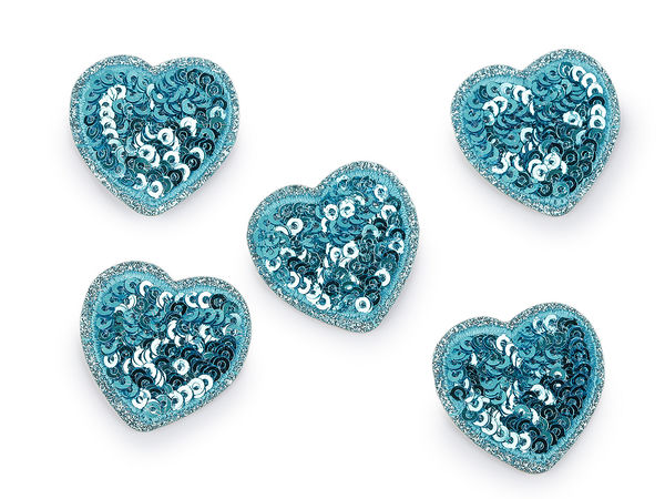 Premium Sequin Heart Iron-On Patch - Shimmering Applique for Clothing and DIY Accessories