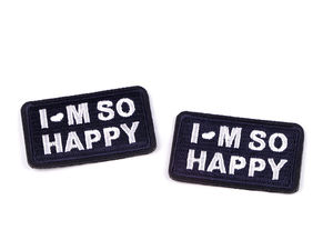 Premium Embroidered I'm So Happy Iron-On and Sew-On Patch