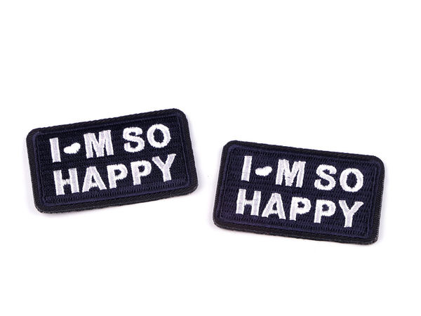 Premium Embroidered I'm So Happy Iron-On and Sew-On Patch