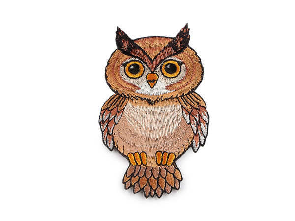 Premium Owl Embroidered Iron-On Patch - High-Quality Decorative Applique