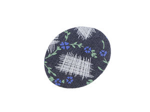 Premium Floral Oval Iron-On Patches, Decorative Fabric Repair Applique, 5.5 x 7 cm