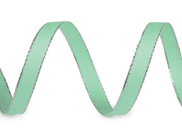 Czech-Made Taffeta Ribbon with Elegant Metallic Lurex Edge (9mm)