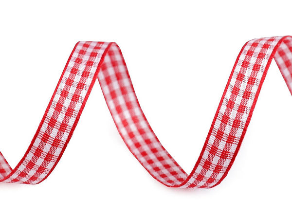 Premium Red Checkered Ribbon, 10mm - Woven Tartan Gingham Ribbon for Gift Wrapping, Crafts, Scrapbooking & Floral Arrangements
