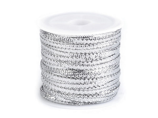 Premium Metallic Lurex Ribbon - 3mm Thin Decorative Christmas Ribbon for Gift Wrapping, Wreaths & Holiday Crafts (28m Roll)