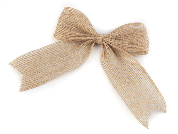 Premium Natural Jute Burlap Bows (8x10 cm) for Floral Arrangements, Gift Wrapping & Rustic DIY Craft Decorations
