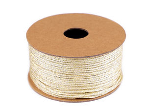 Premium Thin Metallic Lurex Ribbon - 3mm Brocade Decorative Ribbon for Gift Wrapping, Crafts, Wreaths & Holiday Arrangements