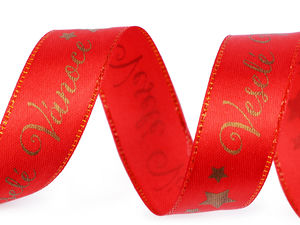 Premium Merry Christmas Satin Ribbon - 20mm Festive Decorative Ribbon for Gift Wrapping, Wreaths & Holiday Decor