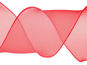 Premium Monofilament Organza Ribbon with Wavy Edges and Pearl Luster, 80mm Wide
