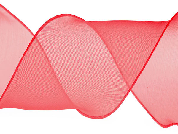 Premium Monofilament Organza Ribbon with Wavy Edges and Pearl Luster, 80mm Wide