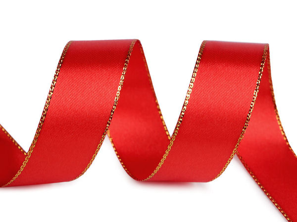Premium Wired Christmas Satin Ribbon with Snowflake Pattern & Metallic Lurex Edge - 25mm Decorative Holiday Ribbon