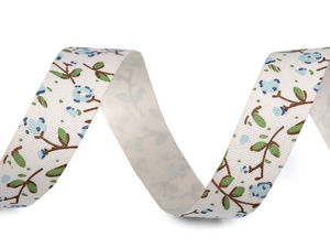 Premium Floral Print 100% Cotton Ribbon - 15mm Decorative Haberdashery Craft Ribbon for Gift Wrapping, Wreaths & Flower Arrangements