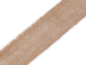 Premium Natural Burlap Jute Ribbon with Sewn Edges (40mm)