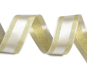 Premium Metallic Lurex Ribbon, 25mm Width - Double-Sided Glitter Ribbon for Sewing, Gift Wrapping, Wreaths, and Festive Decorations