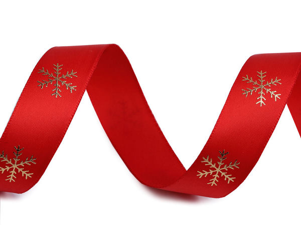 Premium Snowflake Pattern Christmas Satin Ribbon, 20mm - Festive Craft & Gift Wrapping