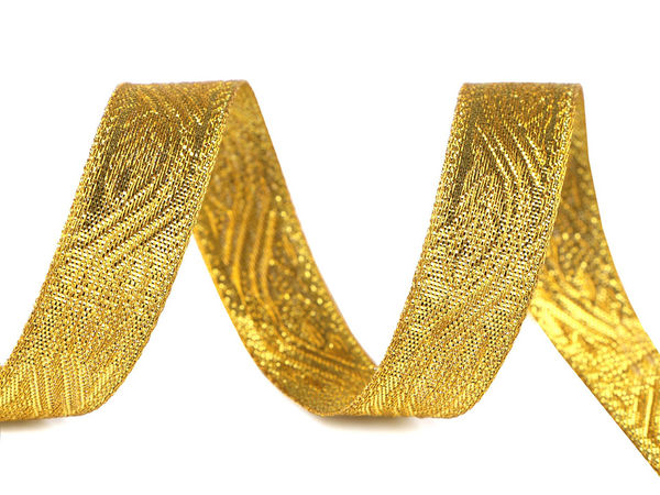 Premium Gold Lurex Christmas Ribbon - 20mm Glittering Decorative Ribbon for Gift Wrapping & Wreaths