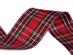 Premium 40mm Tartan Wired Ribbon - Double-Sided Checkered Ribbon with Wire Edge for Bows, Wreaths, and Gift Wrapping