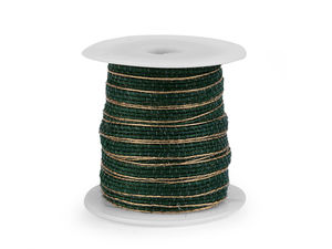 Premium Jute Ribbon with Lurex Metallic Edges (6mm) – Elegant Natural Decorative Ribbon for Crafts, Gift Wrapping, Holiday & Wedding Decor