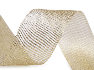 Sparkling Metallic Lurex Decorative Ribbon (40mm) - Premium Craft & Floral Ribbon for Weddings, Christmas, and Gift Wrapping