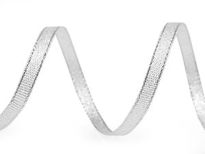 Metallic Brocade Lurex Ribbon with Reinforced Edge - 6mm Decorative Trim for Gift Wrapping, Wreaths, and Holiday Crafts
