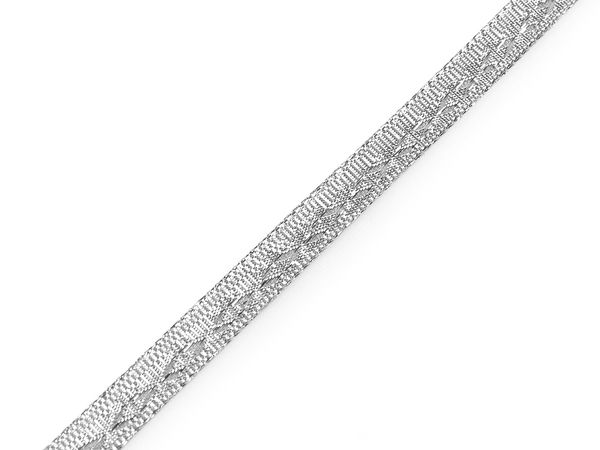 Premium Metallic Lurex Ribbon with Cross Ornaments - 13mm Decorative Glitter Trim for Festive Gift Wrapping, Holiday Wreaths & Crafts