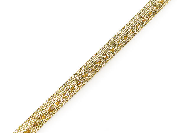 Premium Metallic Lurex Ribbon with Cross Ornaments - 13mm Decorative Glitter Trim for Festive Gift Wrapping, Holiday Wreaths & Crafts
