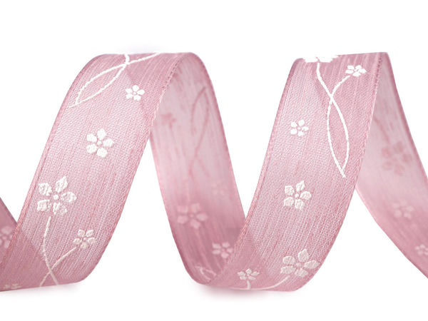 Floral Print Decorative Ribbon (25mm Width) for Spring, Easter & Gift Wrapping