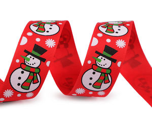 Premium Christmas Snowman Grosgrain Ribbon, 25mm Width for Holiday Crafting & Gift Wrapping