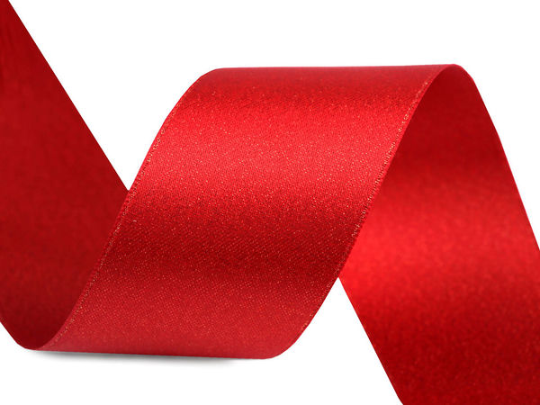 Premium Double-Sided Satin Ribbon with Shimmering Lurex Metallic Accents - 40mm Wide