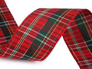 Premium Checkered Ribbon - 40mm Decorative Woven Ribbon for Floral Arranging, Wreaths & Gift Wrapping